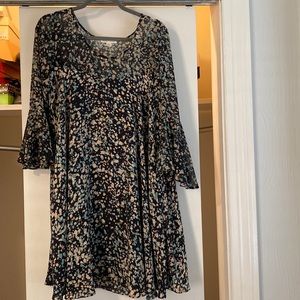 Blue multi colored swing dress - Paper Crown